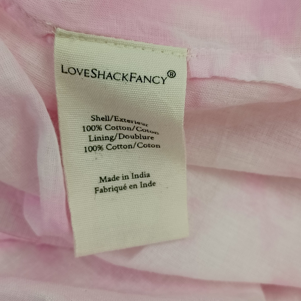 LoveShackFancy Edie Dress Size XS Women Feminine Cotton Tie Dye In Peony Pink - Picture 15 of 16
